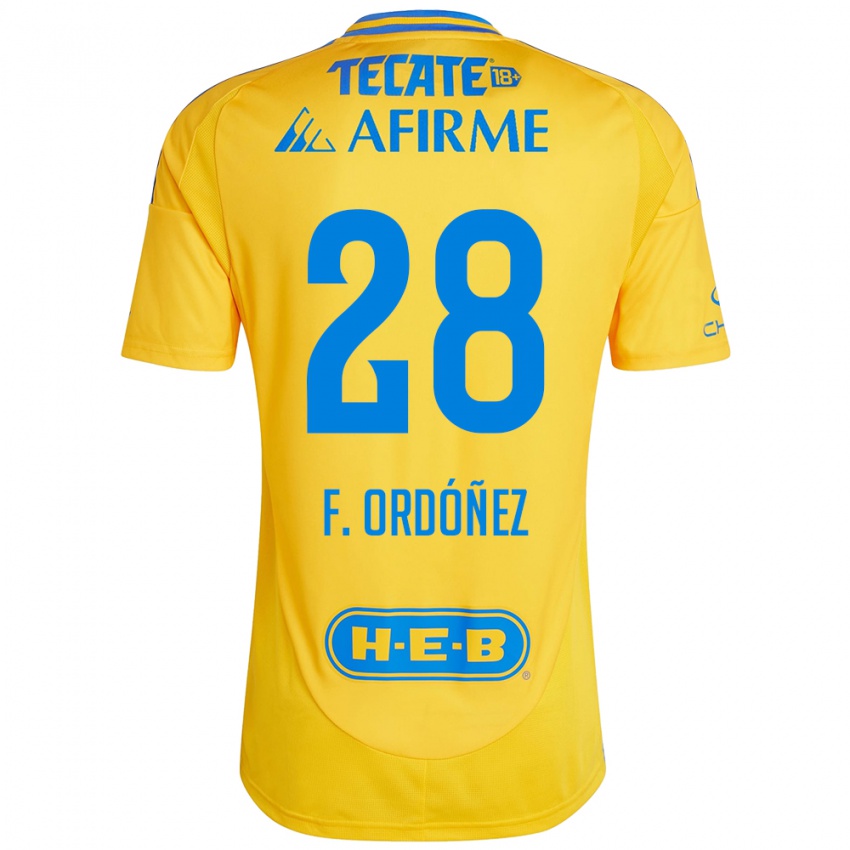 Børn Fernando Ordóñez #28 Guld Gul Hjemmebane Spillertrøjer 2024/25 Trøje T-Shirt