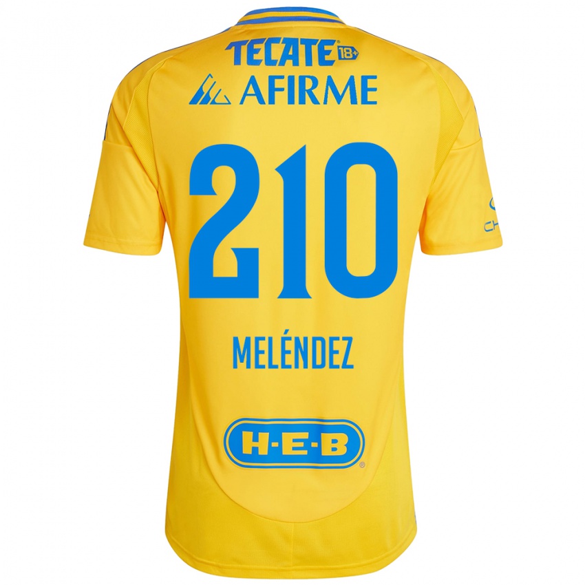 Børn Marcelo Meléndez #210 Guld Gul Hjemmebane Spillertrøjer 2024/25 Trøje T-Shirt