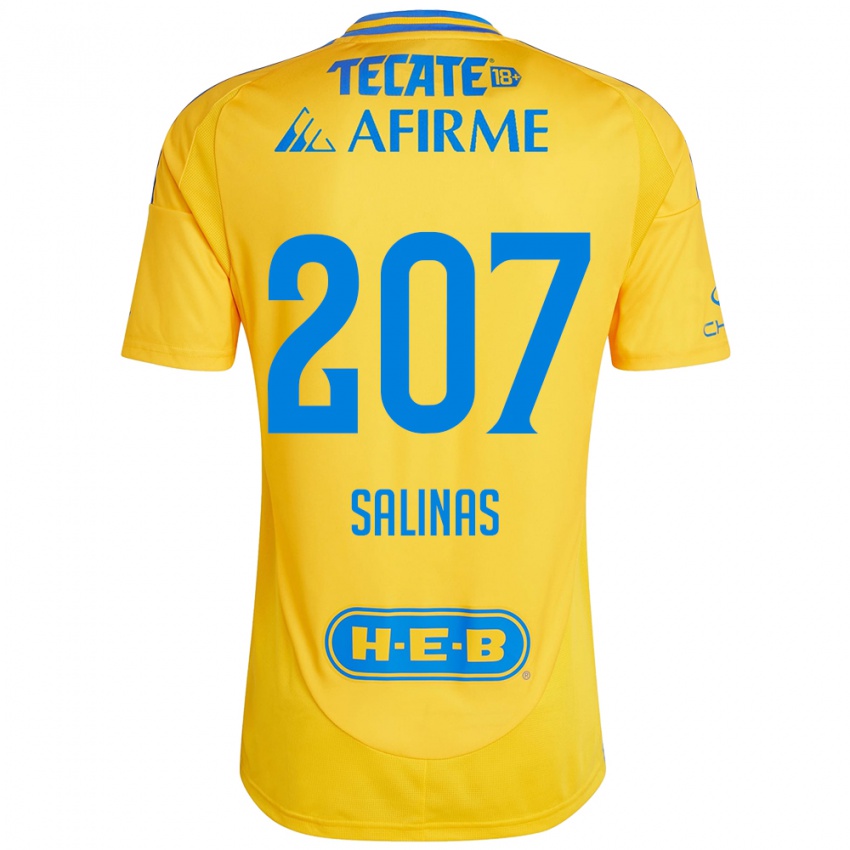 Børn Marcelo Salinas #207 Guld Gul Hjemmebane Spillertrøjer 2024/25 Trøje T-Shirt