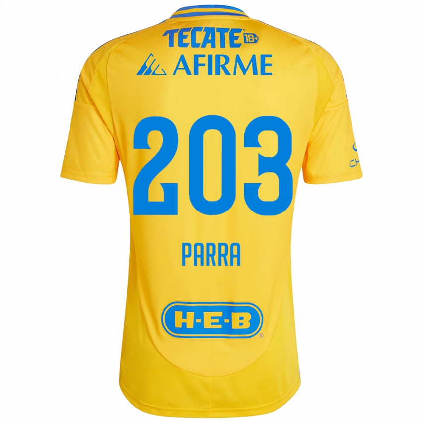 Børn Bernardo Parra #203 Guld Gul Hjemmebane Spillertrøjer 2024/25 Trøje T-Shirt