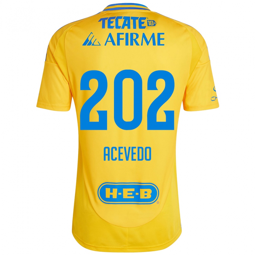 Børn José Acevedo #202 Guld Gul Hjemmebane Spillertrøjer 2024/25 Trøje T-Shirt