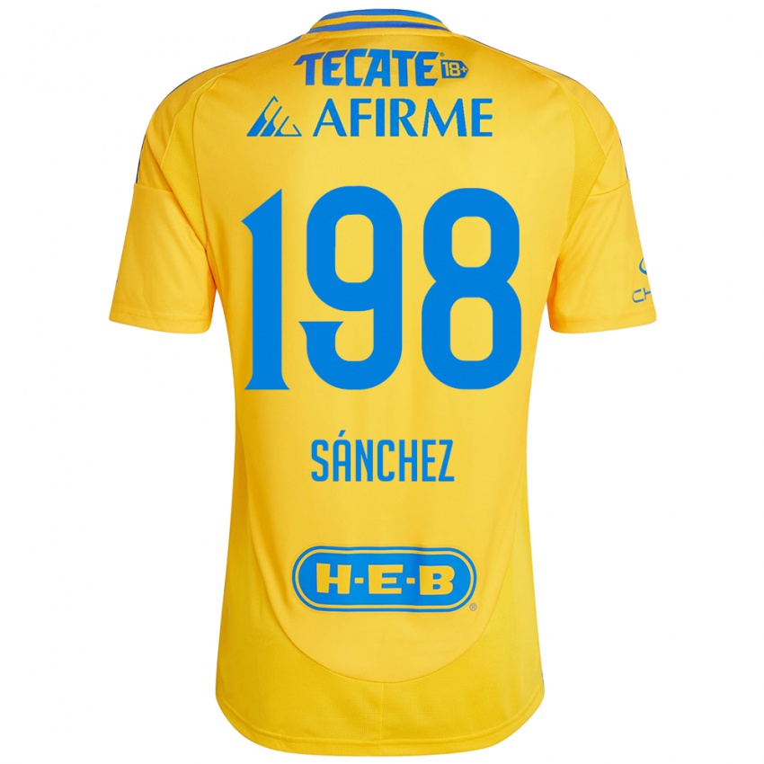 Børn Diego Sánchez #198 Guld Gul Hjemmebane Spillertrøjer 2024/25 Trøje T-Shirt