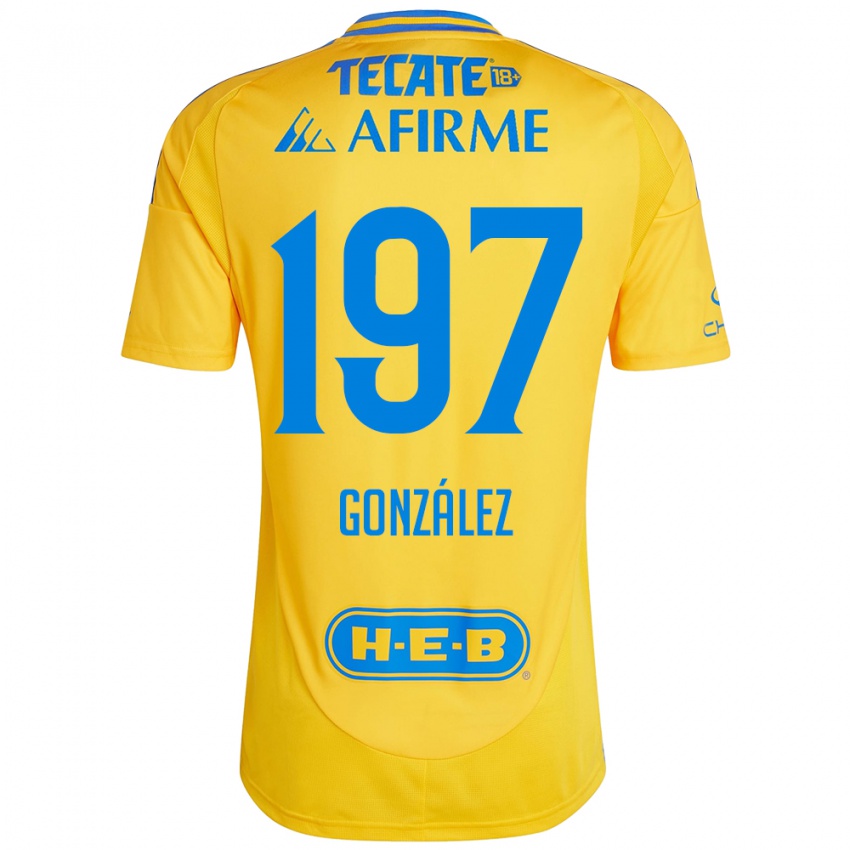 Børn Germán González #197 Guld Gul Hjemmebane Spillertrøjer 2024/25 Trøje T-Shirt