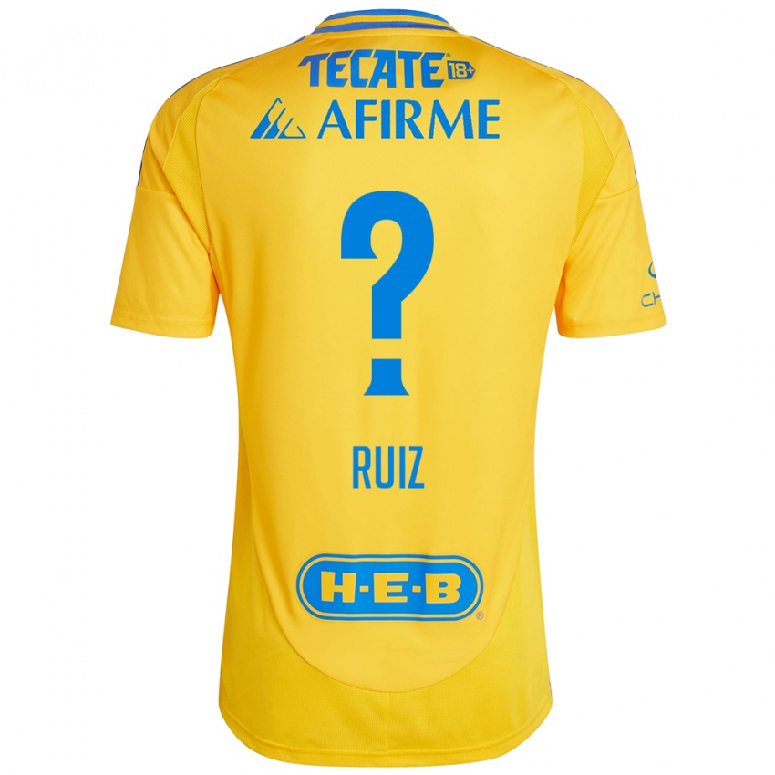 Børn Luis Ruiz #0 Guld Gul Hjemmebane Spillertrøjer 2024/25 Trøje T-Shirt