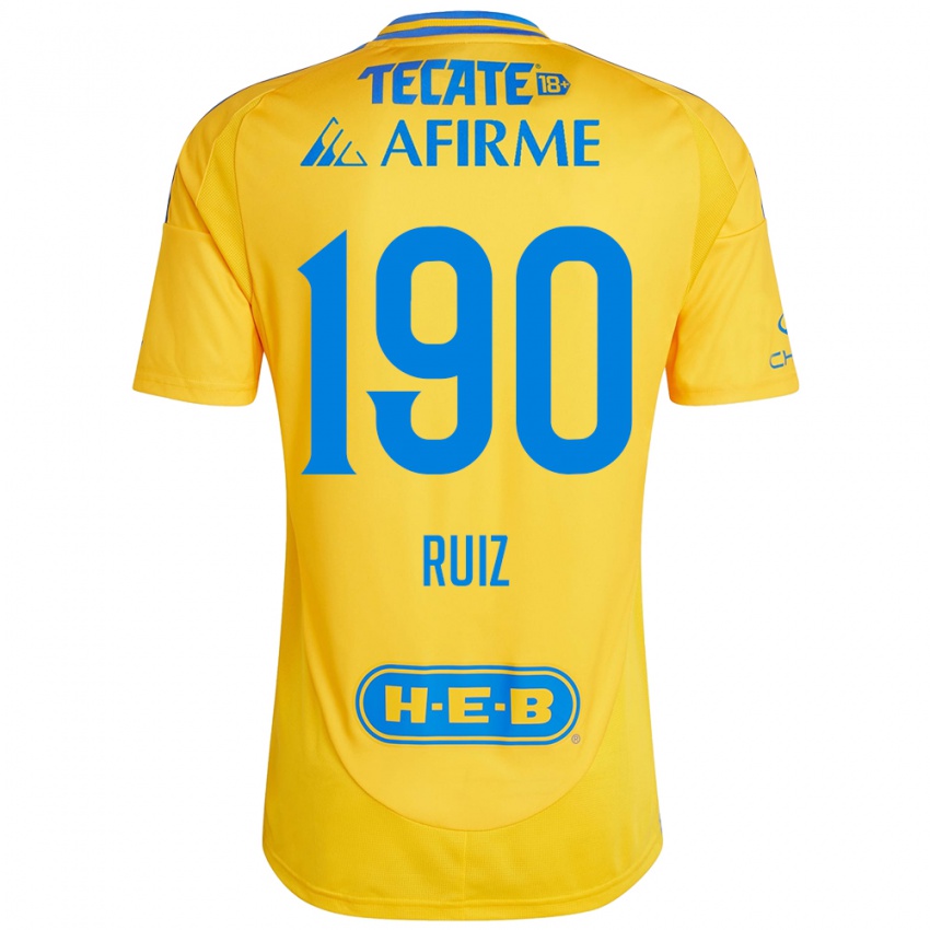 Børn Óscar Ruiz #190 Guld Gul Hjemmebane Spillertrøjer 2024/25 Trøje T-Shirt