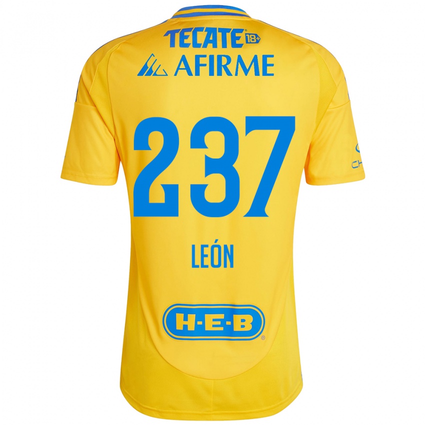 Børn Gabriel León #237 Guld Gul Hjemmebane Spillertrøjer 2024/25 Trøje T-Shirt