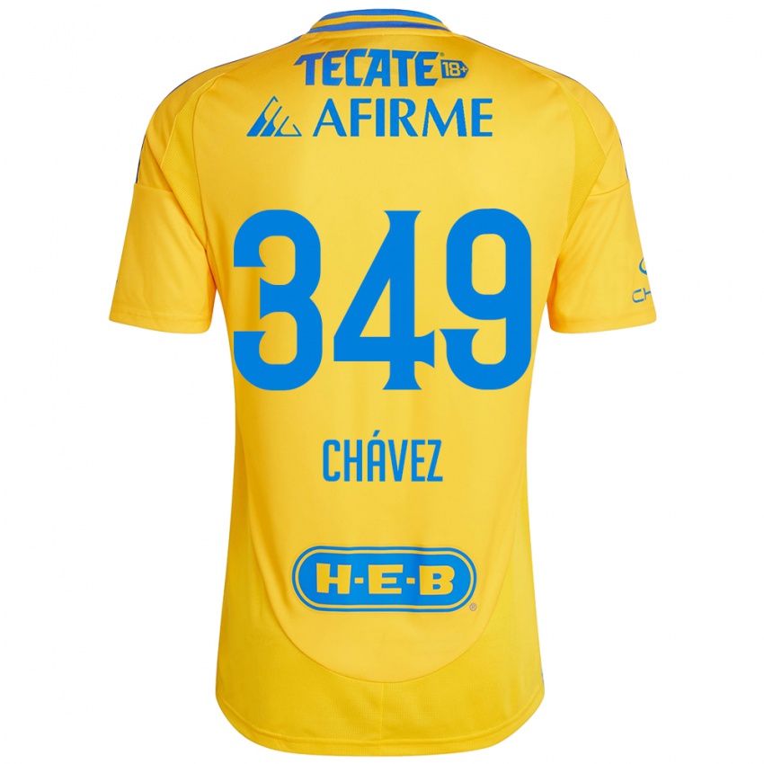 Børn Jorge Chávez #349 Guld Gul Hjemmebane Spillertrøjer 2024/25 Trøje T-Shirt