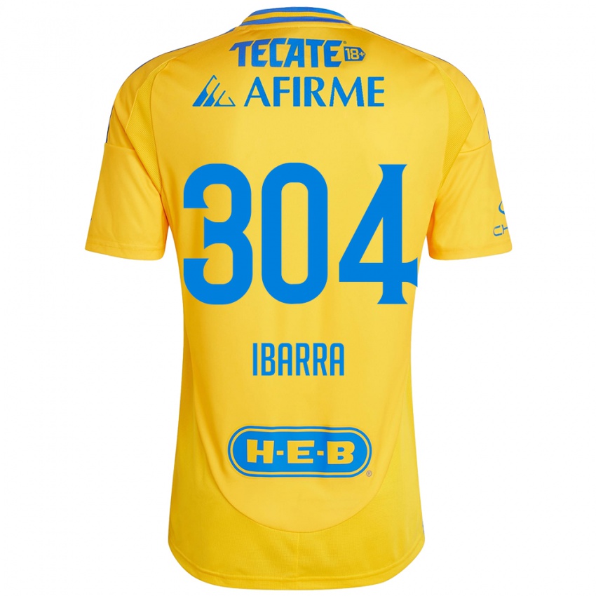 Børn Luis Ibarra #304 Guld Gul Hjemmebane Spillertrøjer 2024/25 Trøje T-Shirt