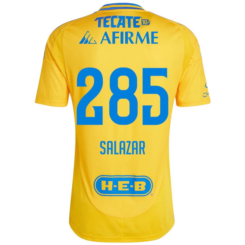 Børn Bryan Salazar #285 Guld Gul Hjemmebane Spillertrøjer 2024/25 Trøje T-Shirt