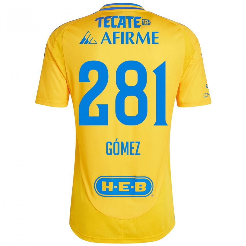 Børn Luis Gómez #281 Guld Gul Hjemmebane Spillertrøjer 2024/25 Trøje T-Shirt