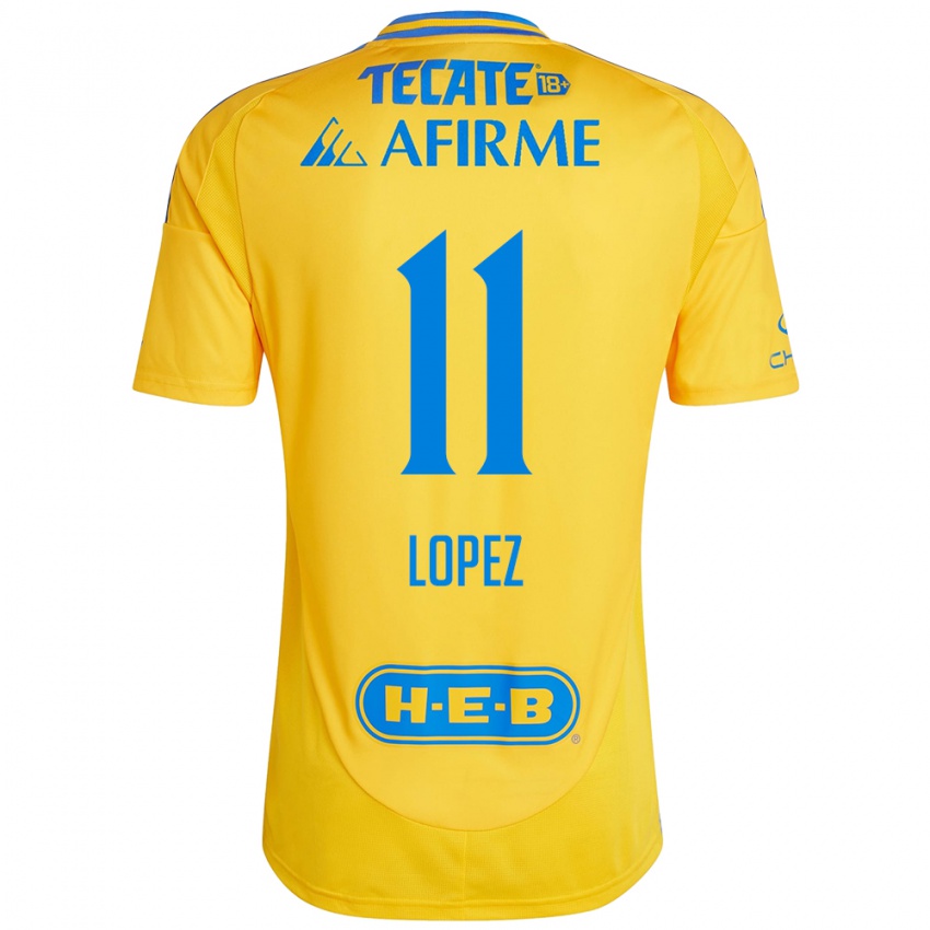 Børn Nicolas Lopez #11 Guld Gul Hjemmebane Spillertrøjer 2024/25 Trøje T-Shirt