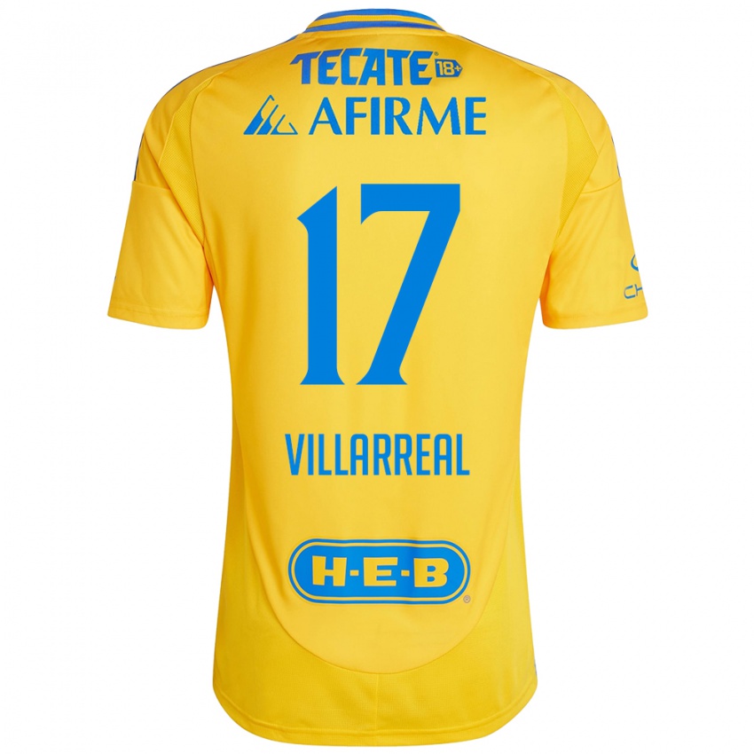 Børn Natalia Villarreal #17 Guld Gul Hjemmebane Spillertrøjer 2024/25 Trøje T-Shirt