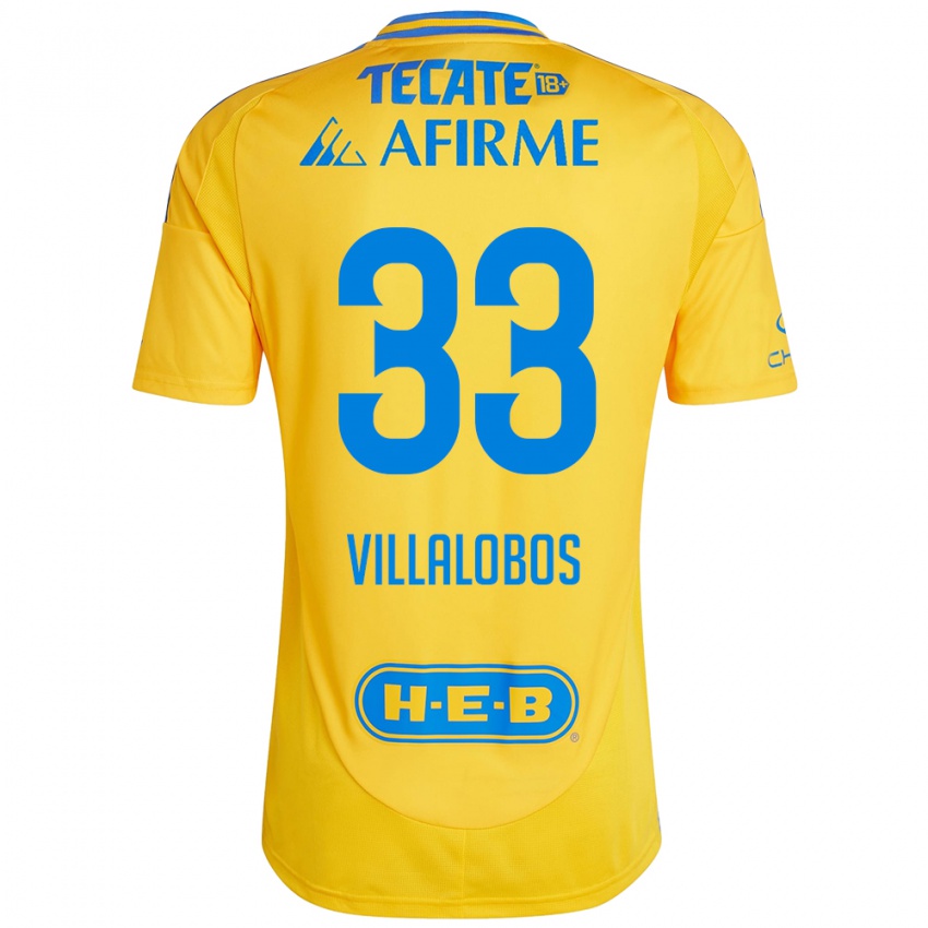 Børn Vania Villalobos #33 Guld Gul Hjemmebane Spillertrøjer 2024/25 Trøje T-Shirt