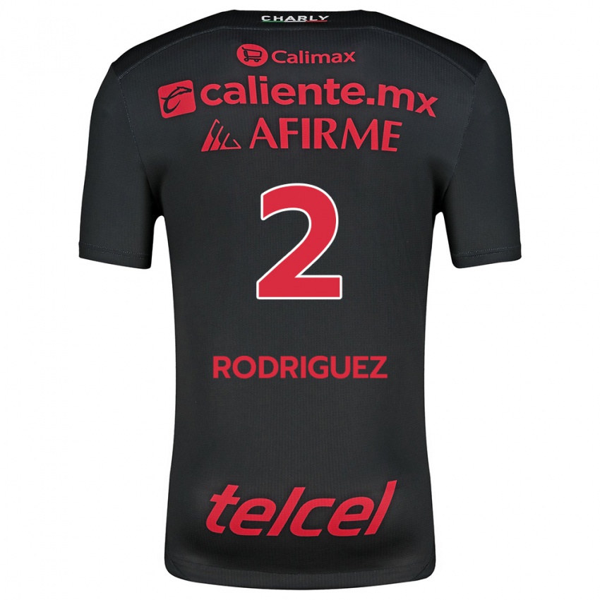 Børn Antonio Rodríguez #2 Sort Rød Hjemmebane Spillertrøjer 2024/25 Trøje T-Shirt