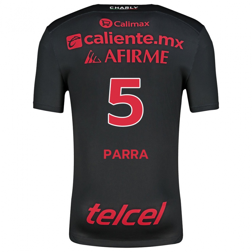 Børn Rodrigo Parra #5 Sort Rød Hjemmebane Spillertrøjer 2024/25 Trøje T-Shirt