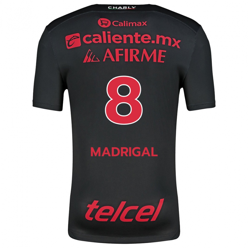 Børn Fernando Madrigal #8 Sort Rød Hjemmebane Spillertrøjer 2024/25 Trøje T-Shirt