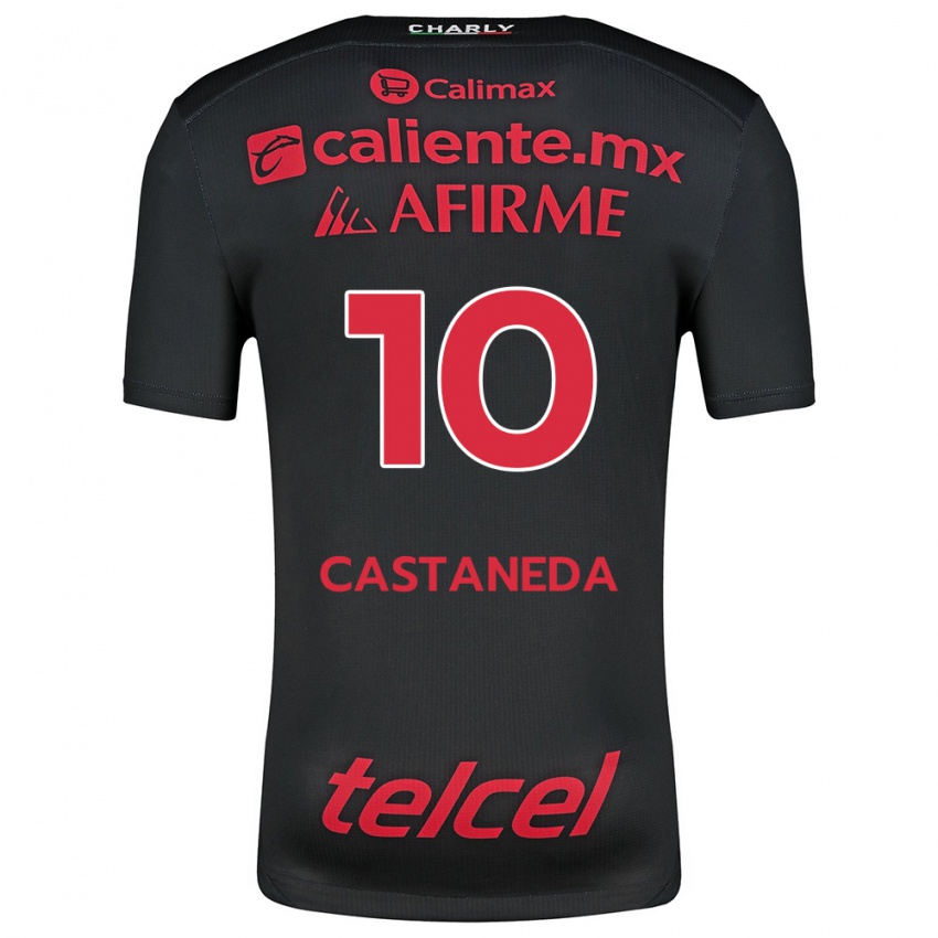 Børn Kevin Castañeda #10 Sort Rød Hjemmebane Spillertrøjer 2024/25 Trøje T-Shirt