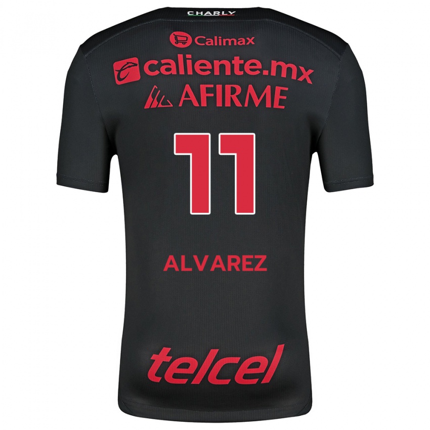 Børn Efraín Álvarez #11 Sort Rød Hjemmebane Spillertrøjer 2024/25 Trøje T-Shirt