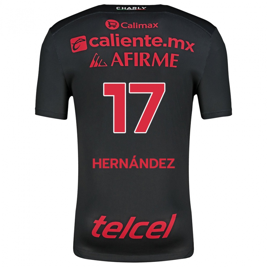 Børn Rubén Hernández #17 Sort Rød Hjemmebane Spillertrøjer 2024/25 Trøje T-Shirt