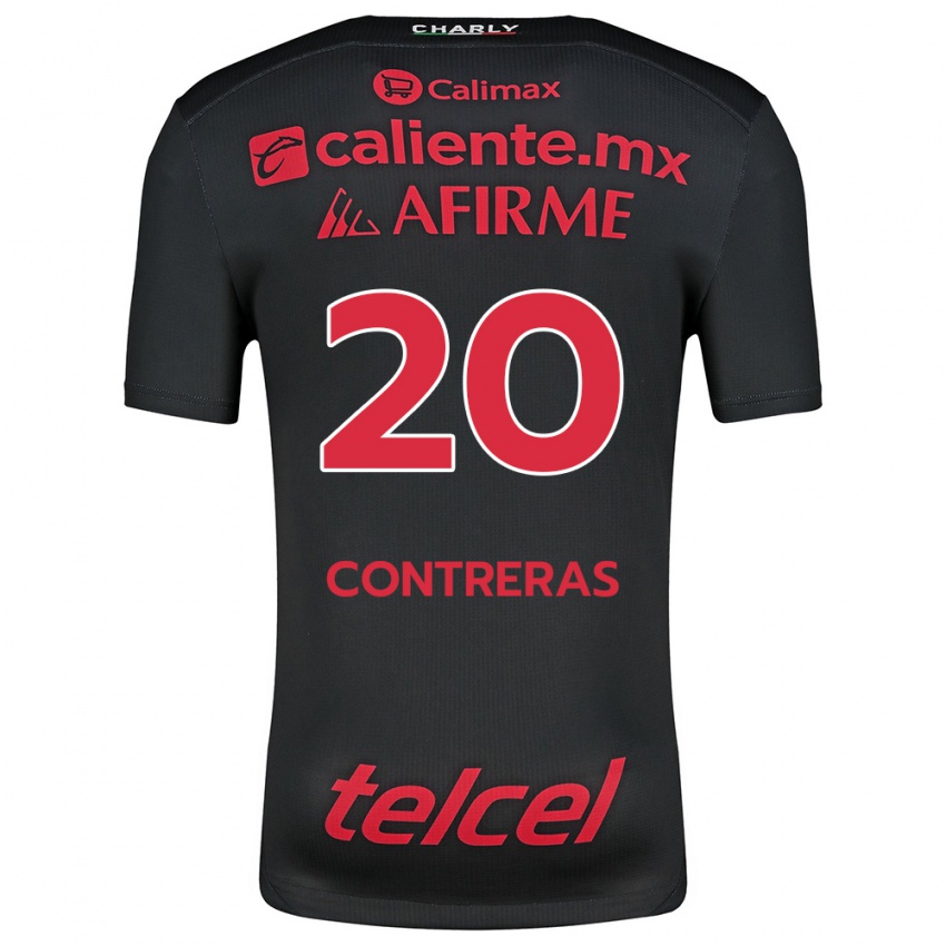 Børn Francisco Contreras #20 Sort Rød Hjemmebane Spillertrøjer 2024/25 Trøje T-Shirt