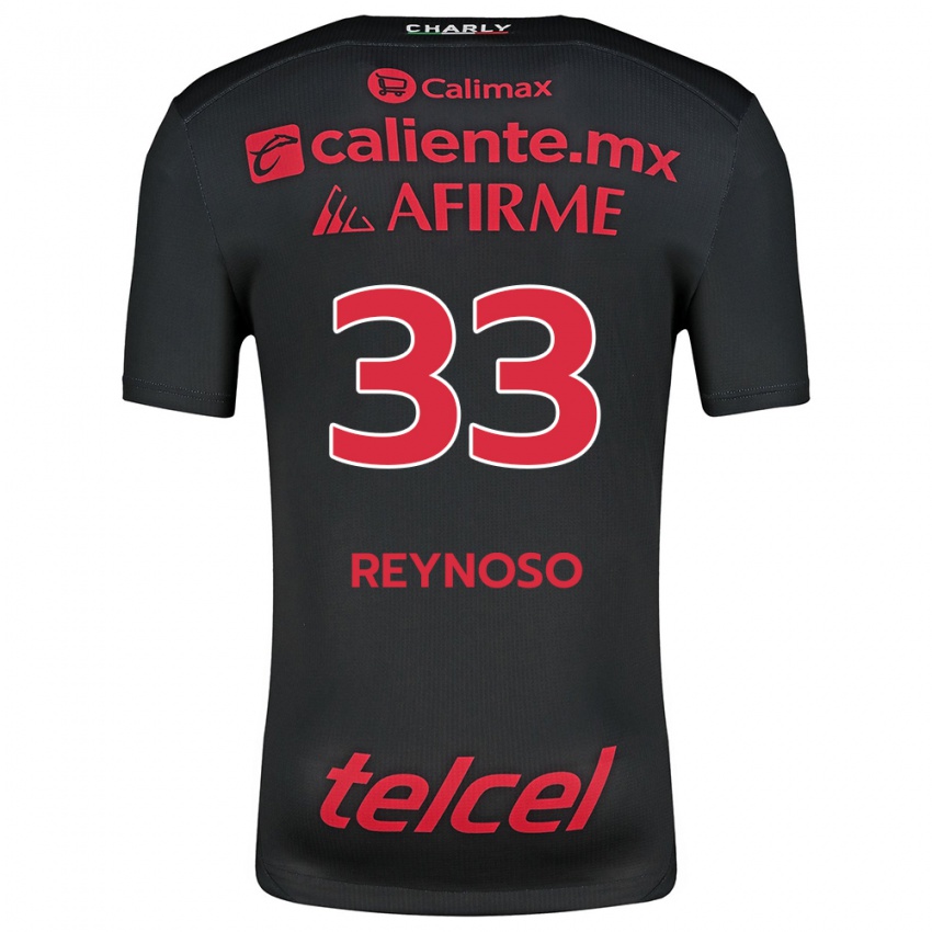 Børn Emanuel Reynoso #33 Sort Rød Hjemmebane Spillertrøjer 2024/25 Trøje T-Shirt