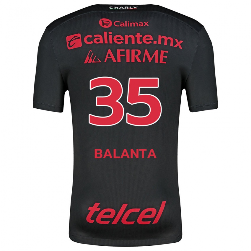 Børn Kevin Balanta #35 Sort Rød Hjemmebane Spillertrøjer 2024/25 Trøje T-Shirt