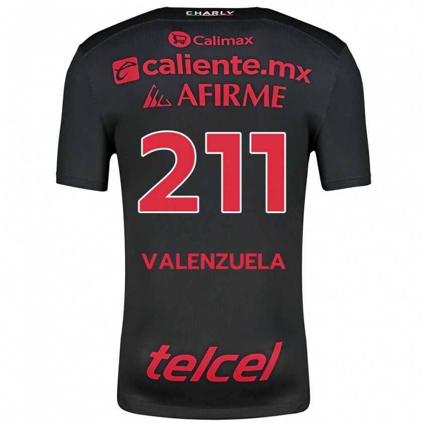 Børn Aldieri Valenzuela #211 Sort Rød Hjemmebane Spillertrøjer 2024/25 Trøje T-Shirt