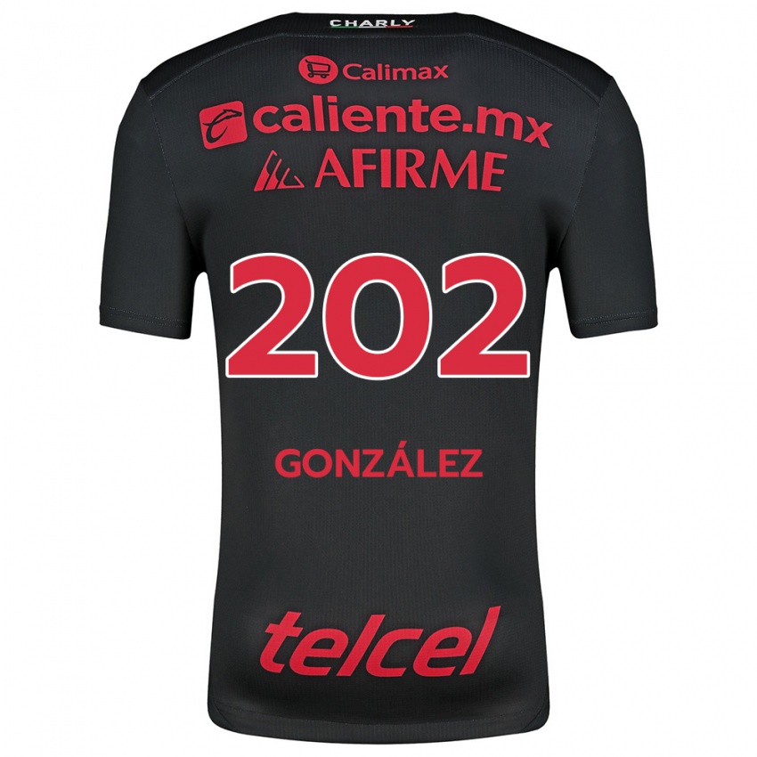 Børn Joban González #202 Sort Rød Hjemmebane Spillertrøjer 2024/25 Trøje T-Shirt