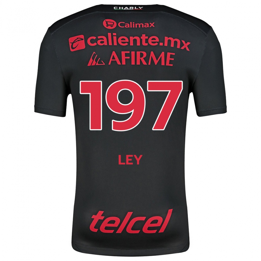 Børn Emanuel Ley #197 Sort Rød Hjemmebane Spillertrøjer 2024/25 Trøje T-Shirt