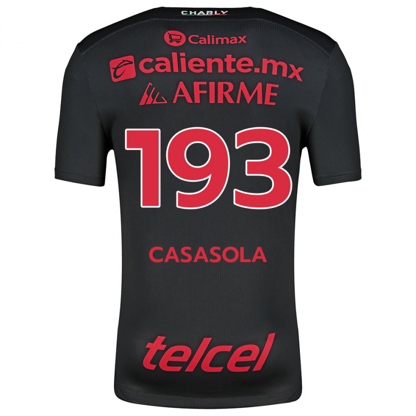 Børn Axel Casasola #193 Sort Rød Hjemmebane Spillertrøjer 2024/25 Trøje T-Shirt