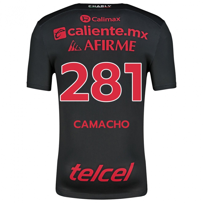 Børn Javier Camacho #281 Sort Rød Hjemmebane Spillertrøjer 2024/25 Trøje T-Shirt