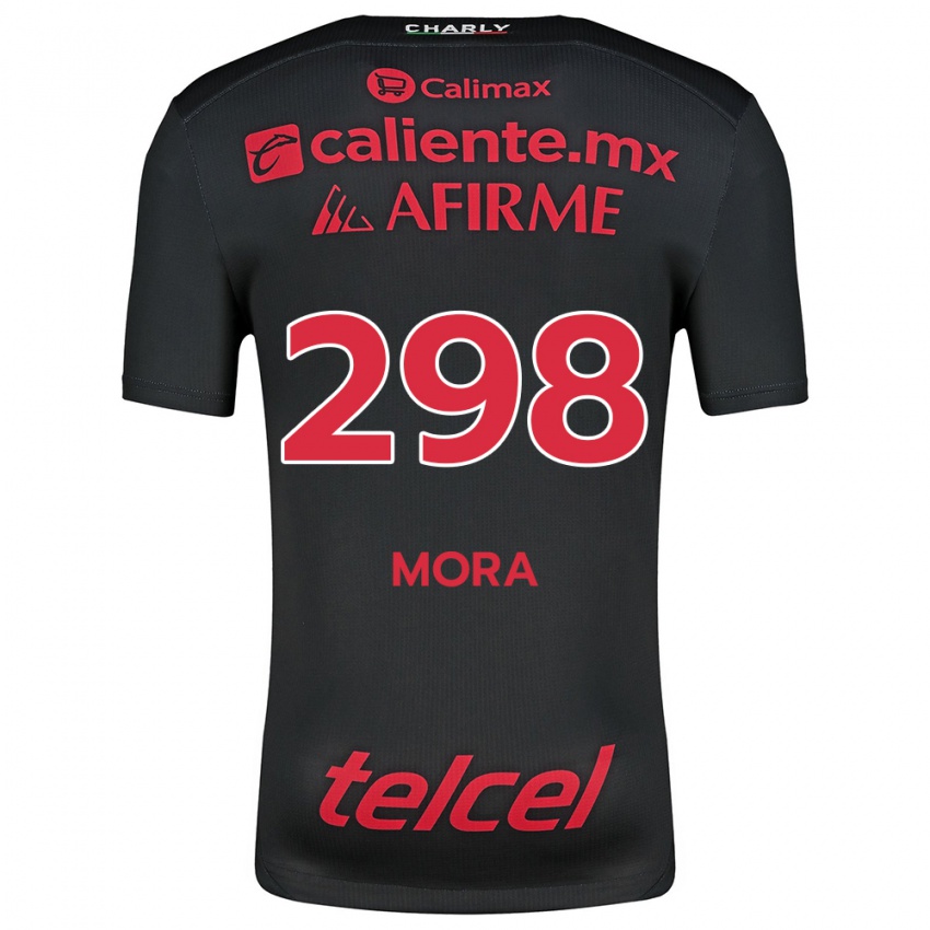 Børn Gilberto Mora #298 Sort Rød Hjemmebane Spillertrøjer 2024/25 Trøje T-Shirt