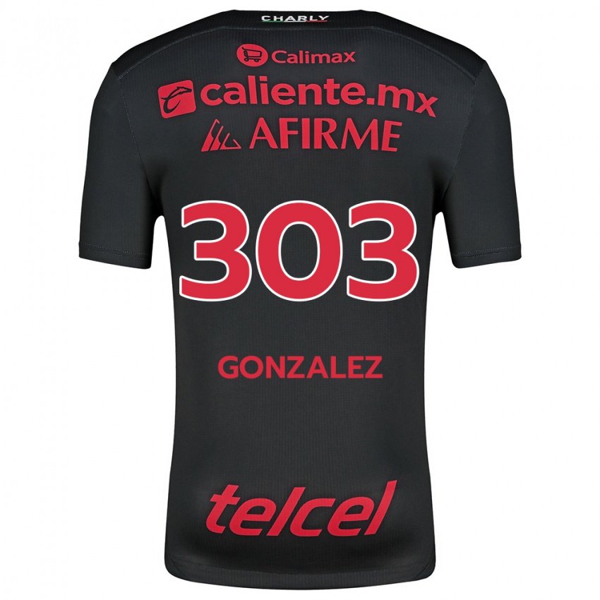 Børn Osmar González #303 Sort Rød Hjemmebane Spillertrøjer 2024/25 Trøje T-Shirt