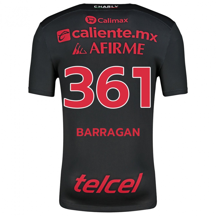 Børn Jesús Barragán #361 Sort Rød Hjemmebane Spillertrøjer 2024/25 Trøje T-Shirt