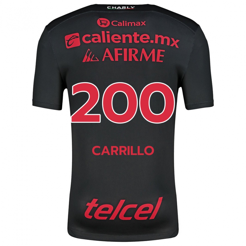 Børn Manuel Carrillo #200 Sort Rød Hjemmebane Spillertrøjer 2024/25 Trøje T-Shirt