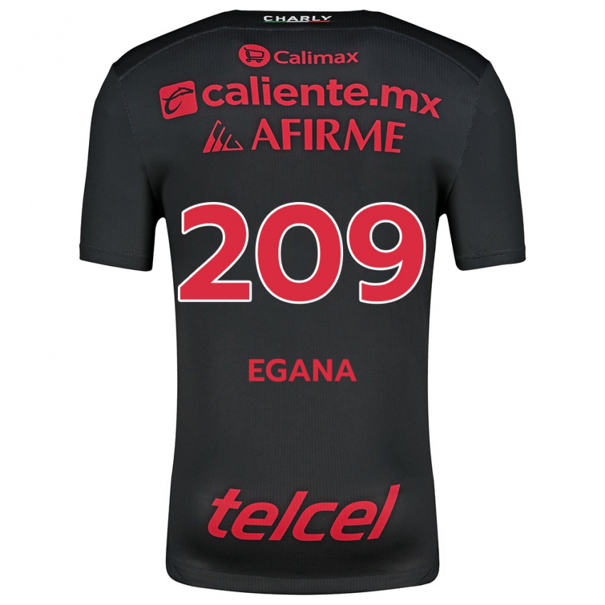 Børn Arath Egaña #209 Sort Rød Hjemmebane Spillertrøjer 2024/25 Trøje T-Shirt