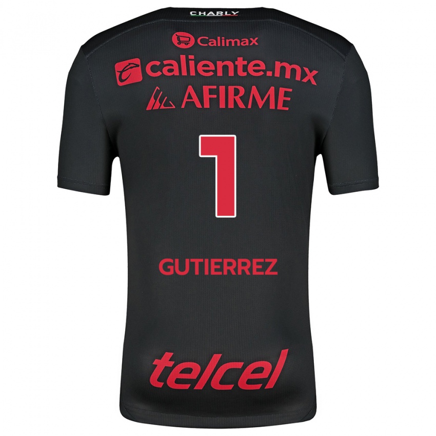 Børn Alejandra Gutiérrez #1 Sort Rød Hjemmebane Spillertrøjer 2024/25 Trøje T-Shirt