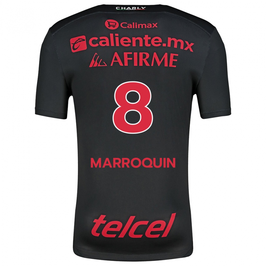 Børn Ammanda Marroquin #8 Sort Rød Hjemmebane Spillertrøjer 2024/25 Trøje T-Shirt