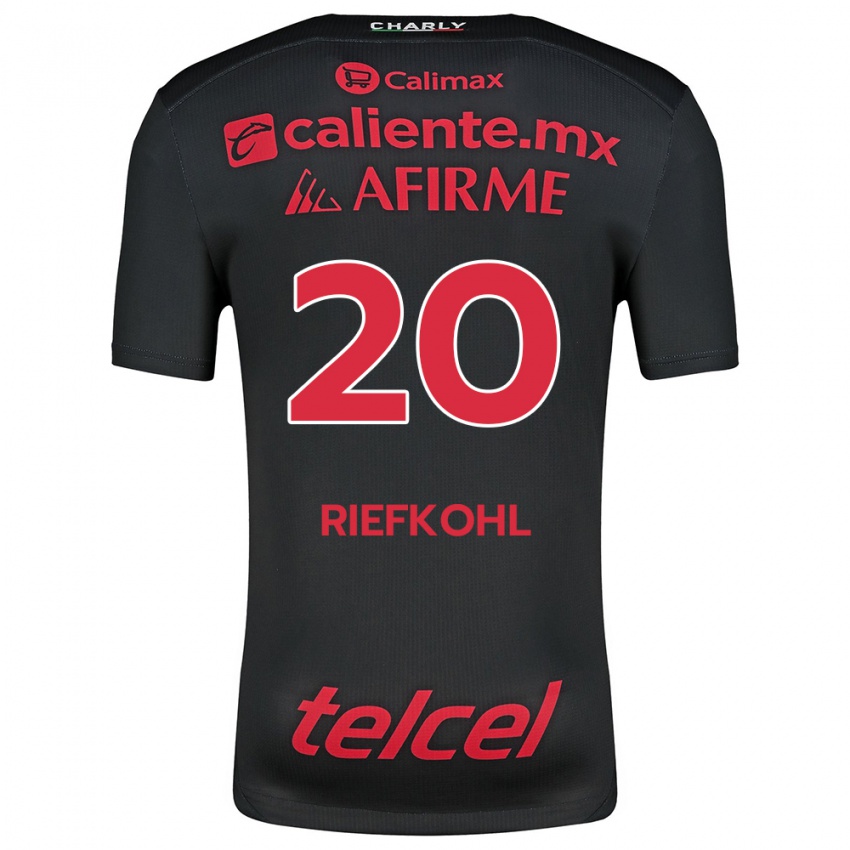 Børn Luciana Riefkohl #20 Sort Rød Hjemmebane Spillertrøjer 2024/25 Trøje T-Shirt