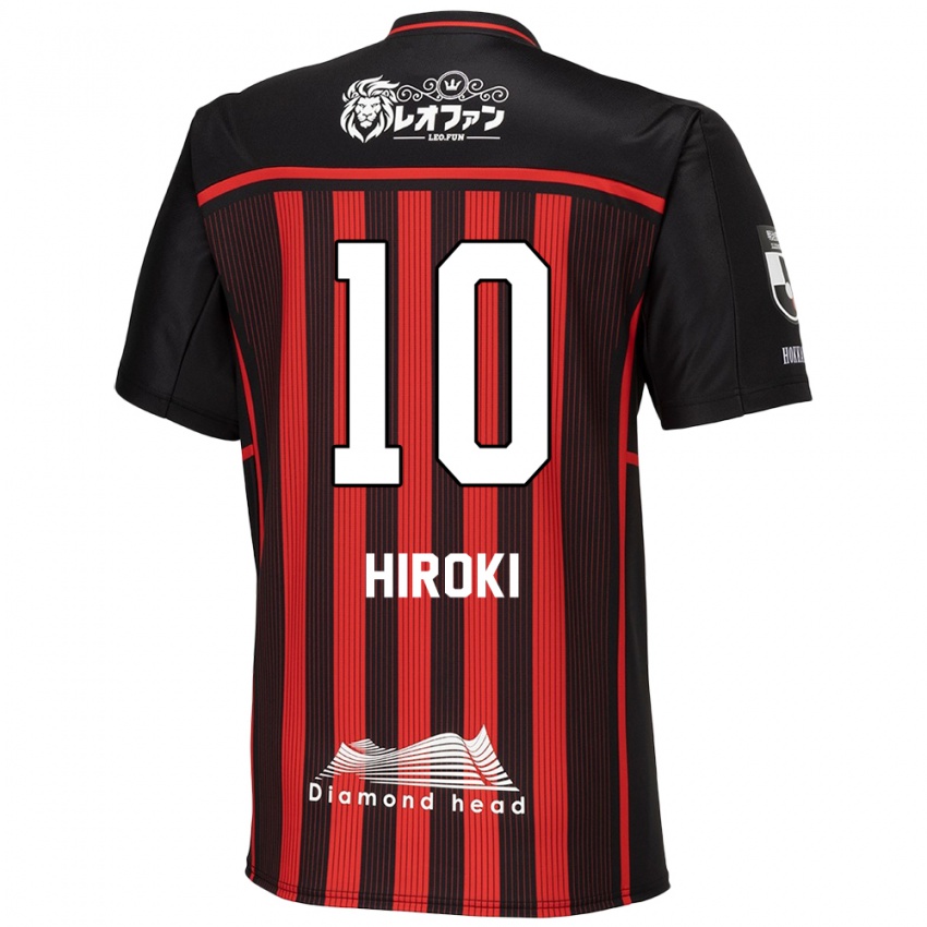 Børn Hiroki Miyazawa #10 Rød Sort Hjemmebane Spillertrøjer 2024/25 Trøje T-Shirt