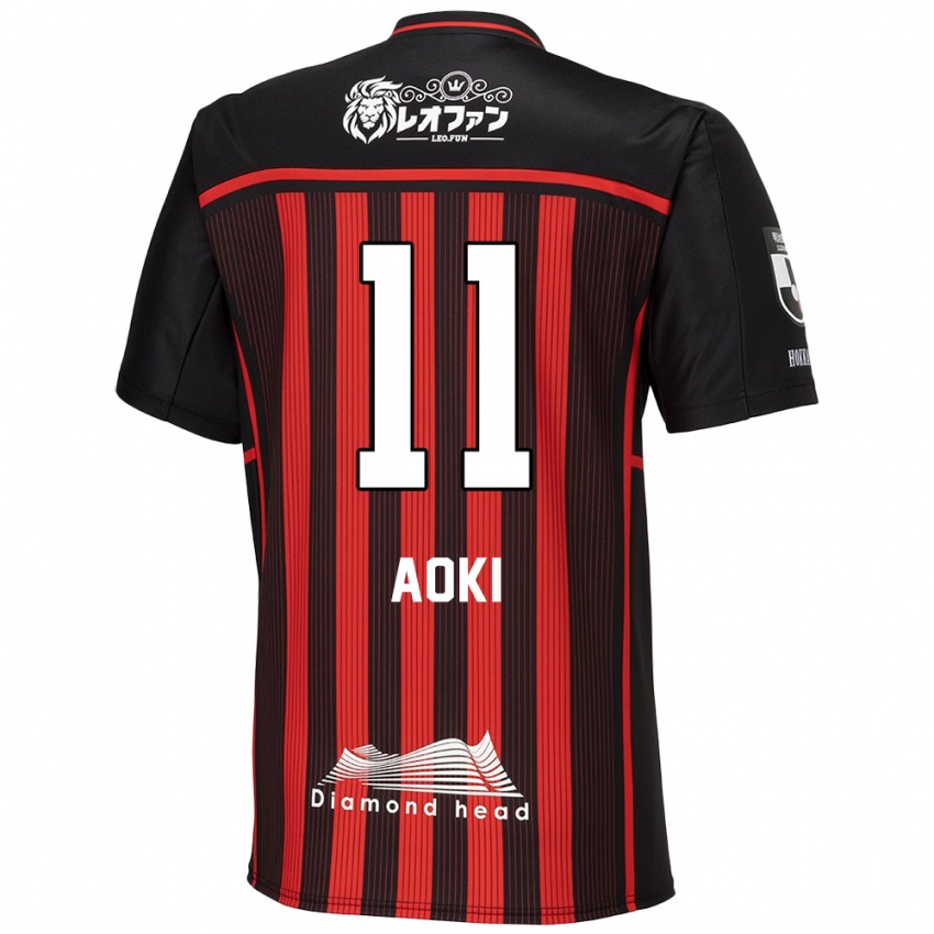 Børn Ryota Aoki #11 Rød Sort Hjemmebane Spillertrøjer 2024/25 Trøje T-Shirt