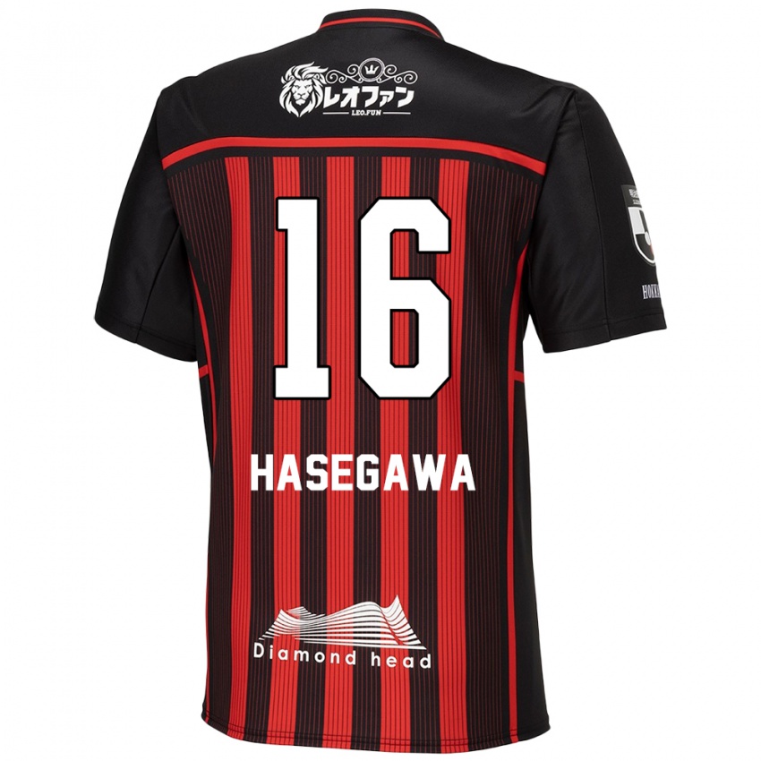 Børn Tatsuya Hasegawa #16 Rød Sort Hjemmebane Spillertrøjer 2024/25 Trøje T-Shirt