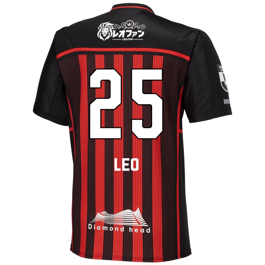 Børn Leo Osaki #25 Rød Sort Hjemmebane Spillertrøjer 2024/25 Trøje T-Shirt