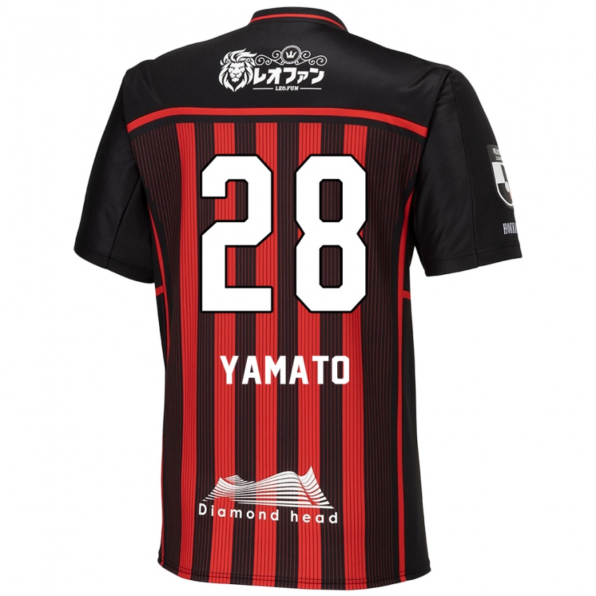 Børn Yamato Okada #28 Rød Sort Hjemmebane Spillertrøjer 2024/25 Trøje T-Shirt