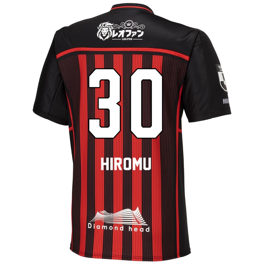 Børn Hiromu Tanaka #30 Rød Sort Hjemmebane Spillertrøjer 2024/25 Trøje T-Shirt