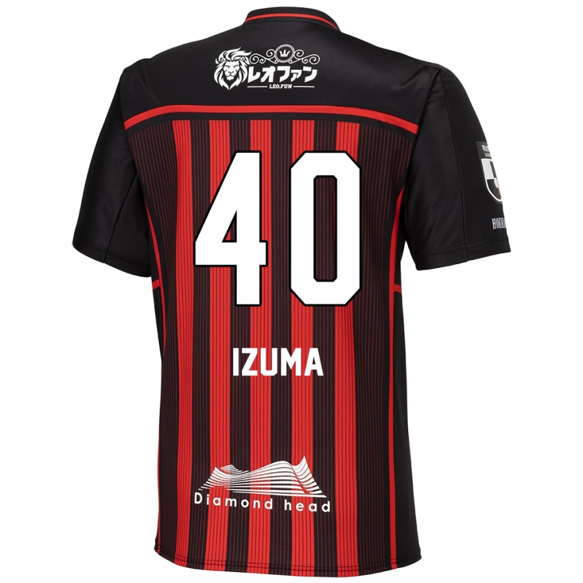 Børn Shido Izuma #40 Rød Sort Hjemmebane Spillertrøjer 2024/25 Trøje T-Shirt