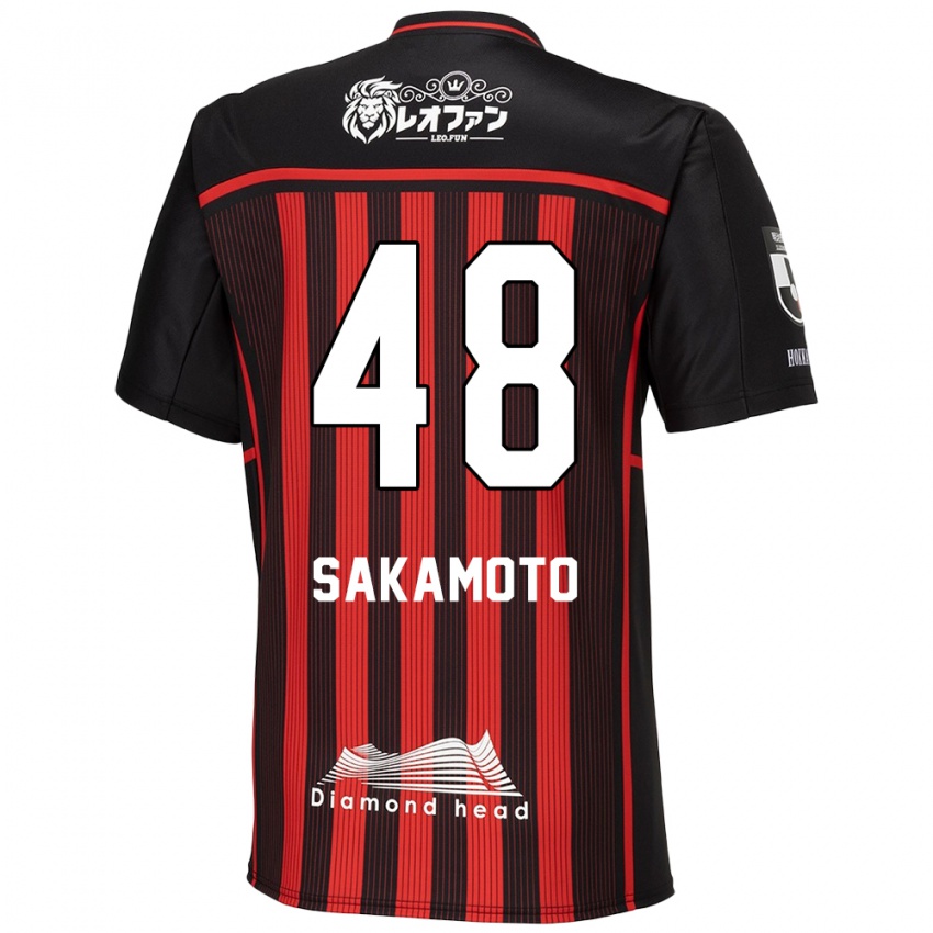 Børn Kanta Sakamoto #48 Rød Sort Hjemmebane Spillertrøjer 2024/25 Trøje T-Shirt