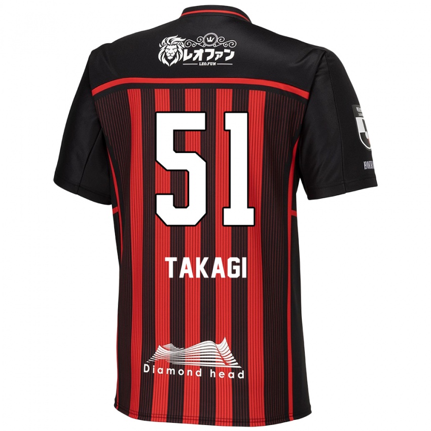 Børn Shun Takagi #51 Rød Sort Hjemmebane Spillertrøjer 2024/25 Trøje T-Shirt