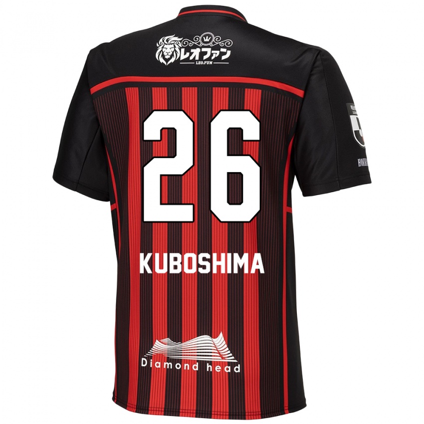 Børn Takeharu Kuboshima #26 Rød Sort Hjemmebane Spillertrøjer 2024/25 Trøje T-Shirt