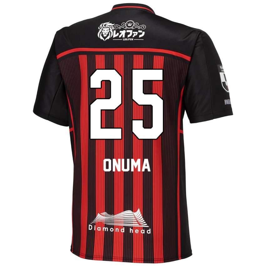 Børn Akito Onuma #25 Rød Sort Hjemmebane Spillertrøjer 2024/25 Trøje T-Shirt